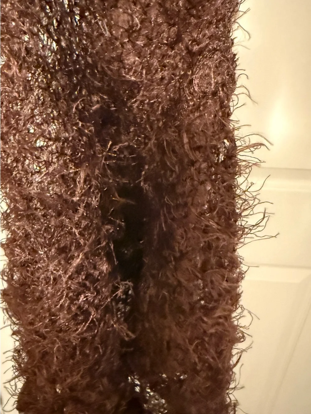 Cozy Fuzzy Scarf in Deep Brown